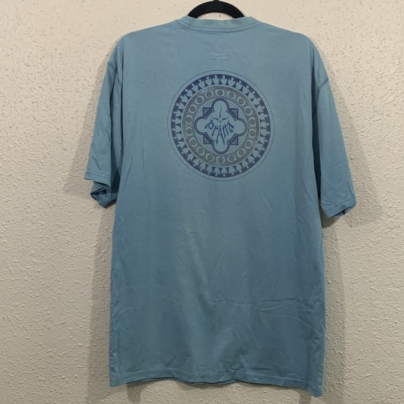 Prana Men’s “Sacred Geometry” Cadet Blue Crew Neck Short Sleeve Tee size XL - Picture 1 of 11